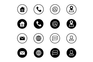 Contact Icons. Location Telephone