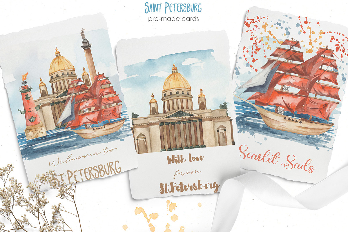 Saint Petersburg watercolor | Creative Market