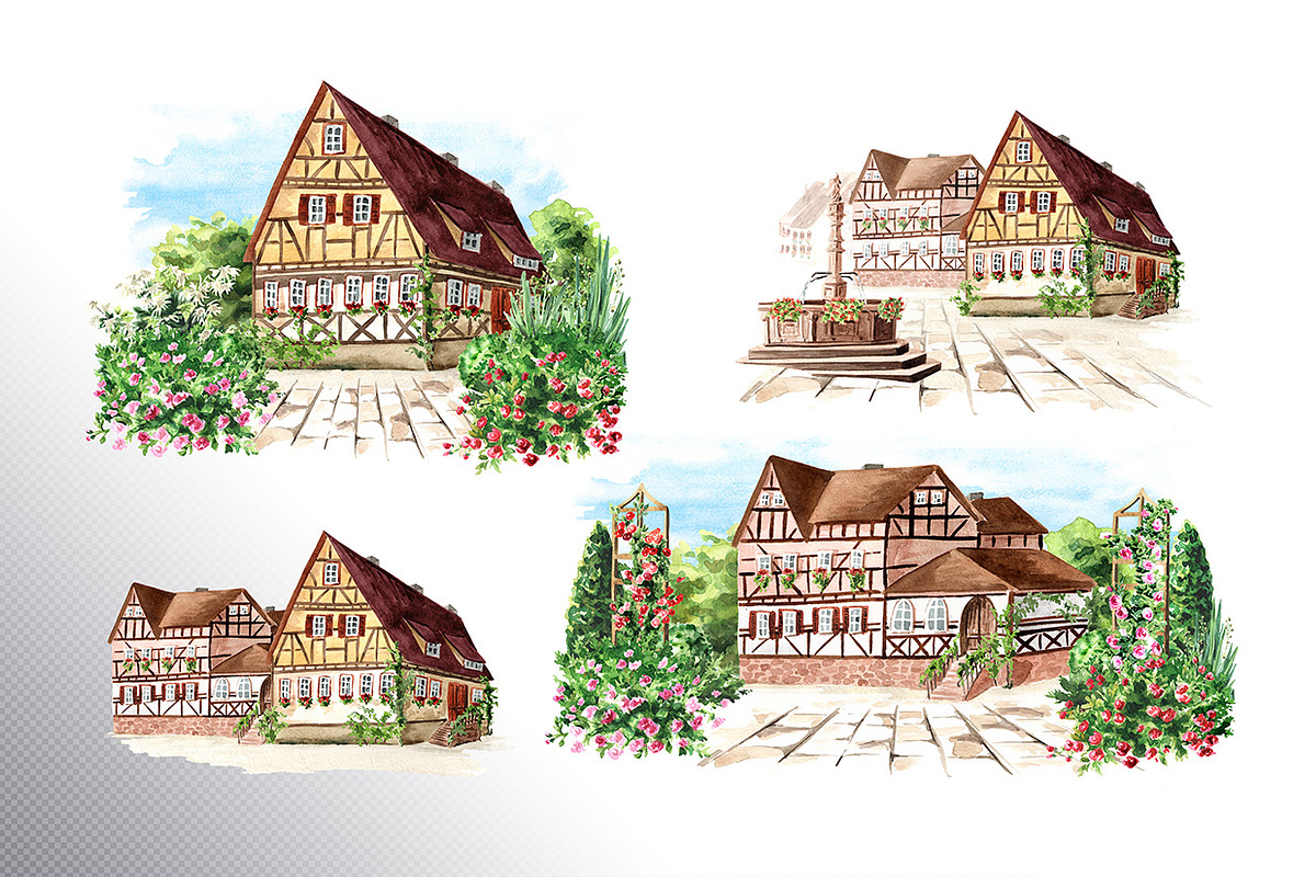 Welcome to Germany. Watercolor set, an Illustration by Daria Ustiugova (Photo 11 of 15)