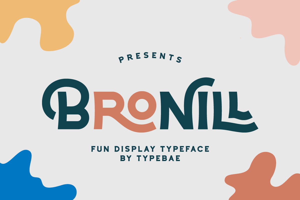 Bronill – Playful Display Typeface, a Sans Serif Font by Typebae (Photo 1 of 12)