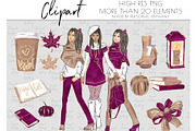 luxury fall clipart, planner girl, an Illustration by Personal Epiphany (Thumbnail 3 of 3)