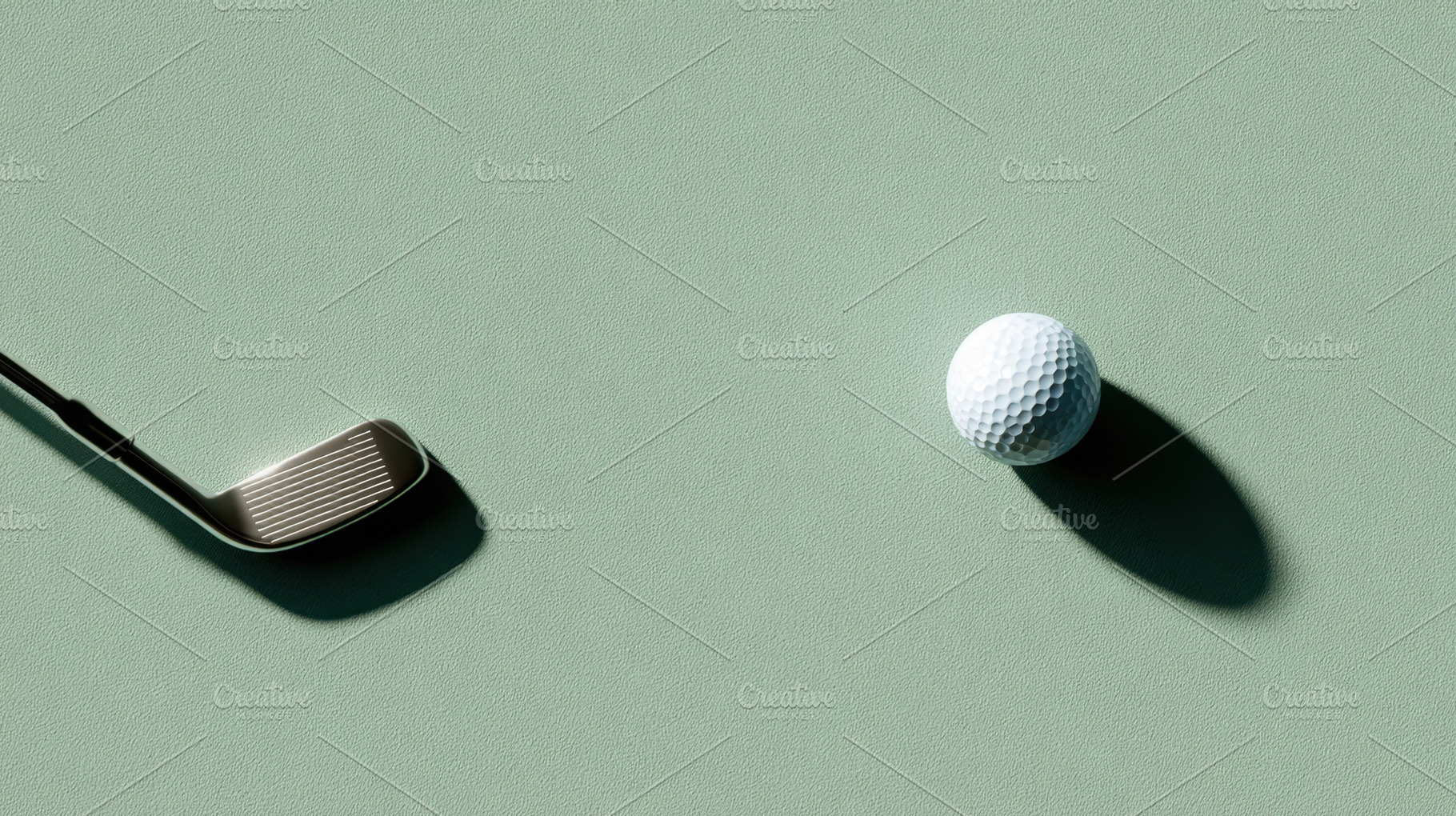 Golf club and ball on green surface, a Photo by Beautiful things