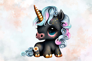 Baby Black Unicorn Sublimation