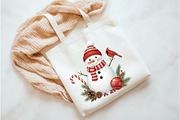 Christmas Snowman Clipart Sublimatio, an Illustration by Watercolor design (Thumbnail 2 of 3)