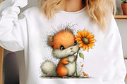 Watercolor Sunflower Animals Clipart, a Transportation Illustration by Digital Artistic99 (Thumbnail 5 of 9)
