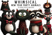 Whimsical New Year Party Animals Cli, an Illustration by Libby Wishes (Thumbnail 1 of 7)