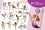 Rhythmic gymnastics characters set, a Sport Illustration by Ksenya Savva (Thumbnail 7 of 10)