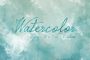 12 Blue Watercolor Backgrounds