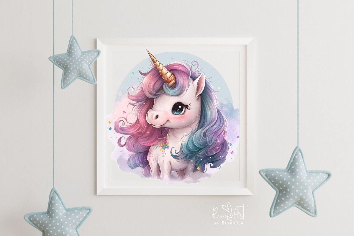 Unicorn PNG clipart. Unicorn Face., an Animal Illustration by RivusArt (Photo 2 of 4)
