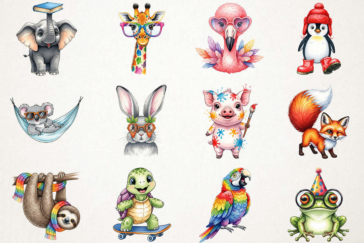 Quirky Funny Animals Sublimation, an Illustration by RobertsArt (Photo 3 of 7)