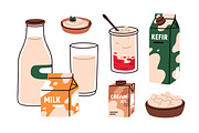 Dairy food products, milk drinks set, a Food Illustration by Good Studio (Thumbnail 4 of 11)