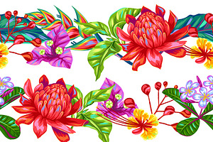 Pattern With Thailand Flowers.