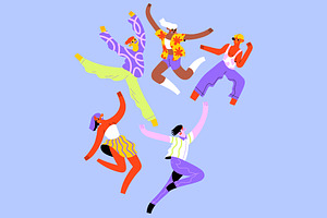 Blue Hand Drawn Dancer Illustration, a Person Illustration by graphicook
