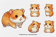 15 Bundle Watercolor Baby Hamster, an Animal Illustration by Morspective (Thumbnail 6 of 8)