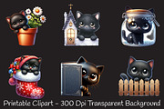 Peeking Black Cat Clipart, an Illustration by RobertsArt (Thumbnail 7 of 7)