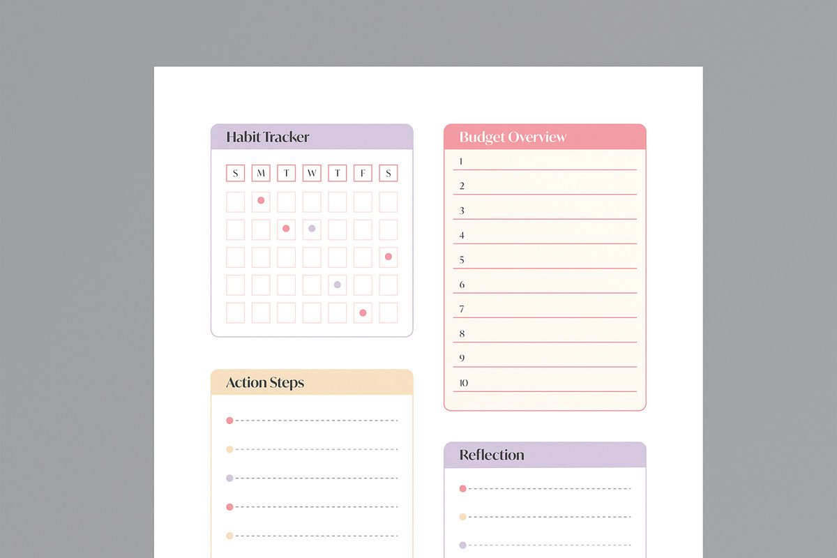 Elegant Monthly Planner Template, a Stationery Template by MightyDesign (Photo 4 of 8)