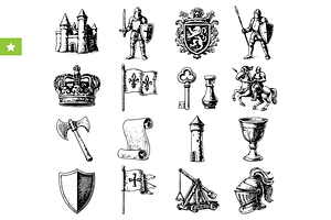 Medieval Kingdom Heraldry Set, an Object Graphic by RT Studio
