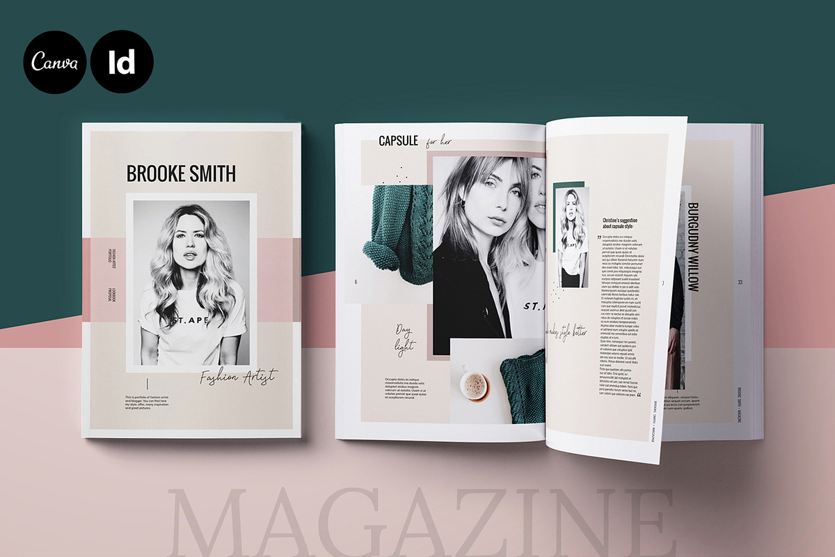 Magazine / CANVA, INDD / Brooke, a Magazine Template by Mirazz (Photo 1 of 17)