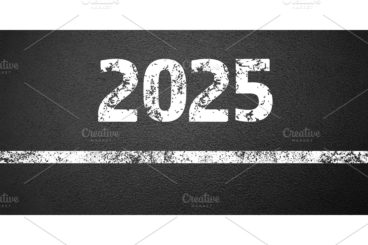 Asphalt road with white lane marking, a Texture Illustration by 32pixels
