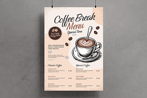 Coffee Break Menu Flyer Template, a Flyer Template by MightyDesign