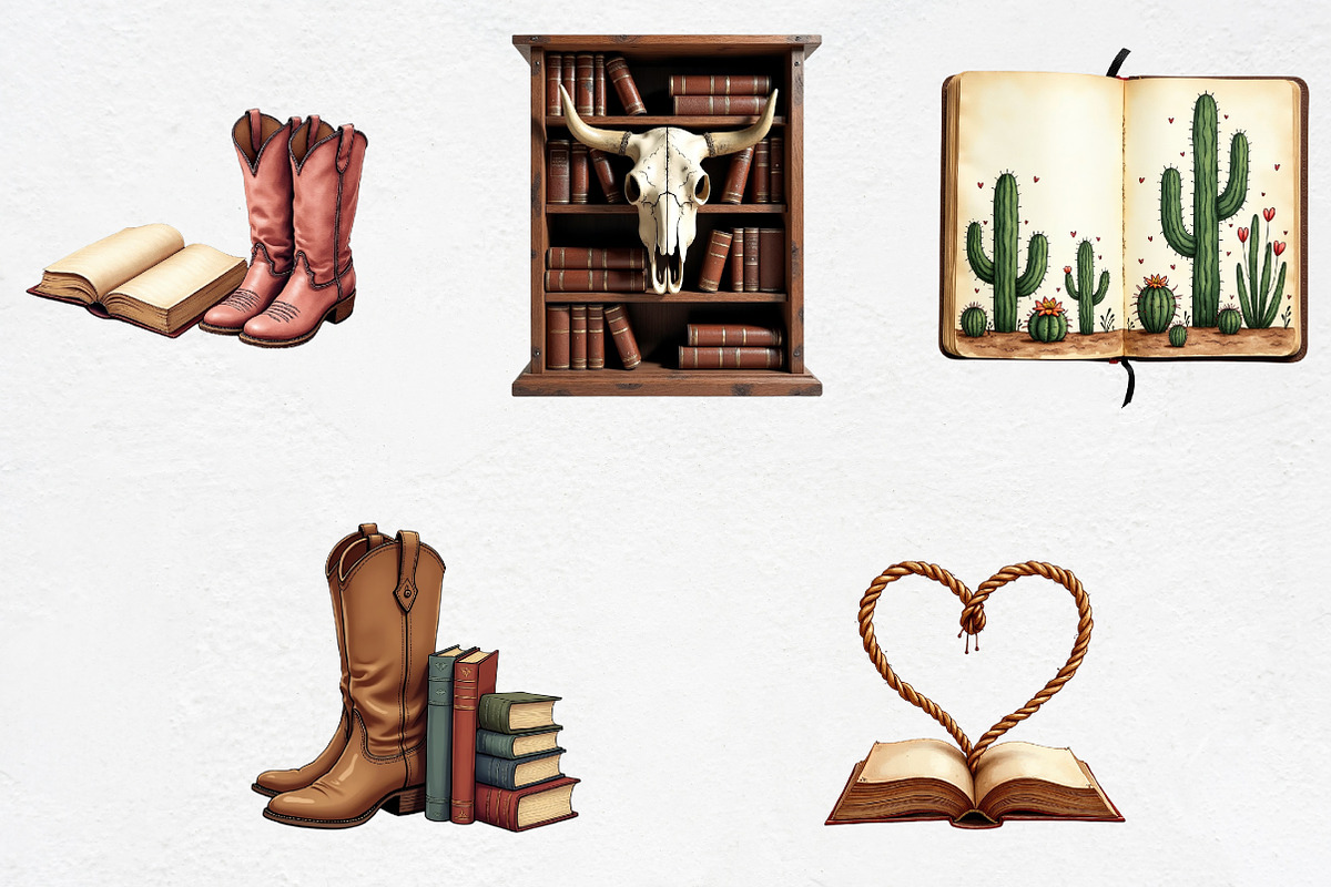 Western Cowgirl Book Clipart, an Illustration by CrexoraLab (Photo 3 of 5)