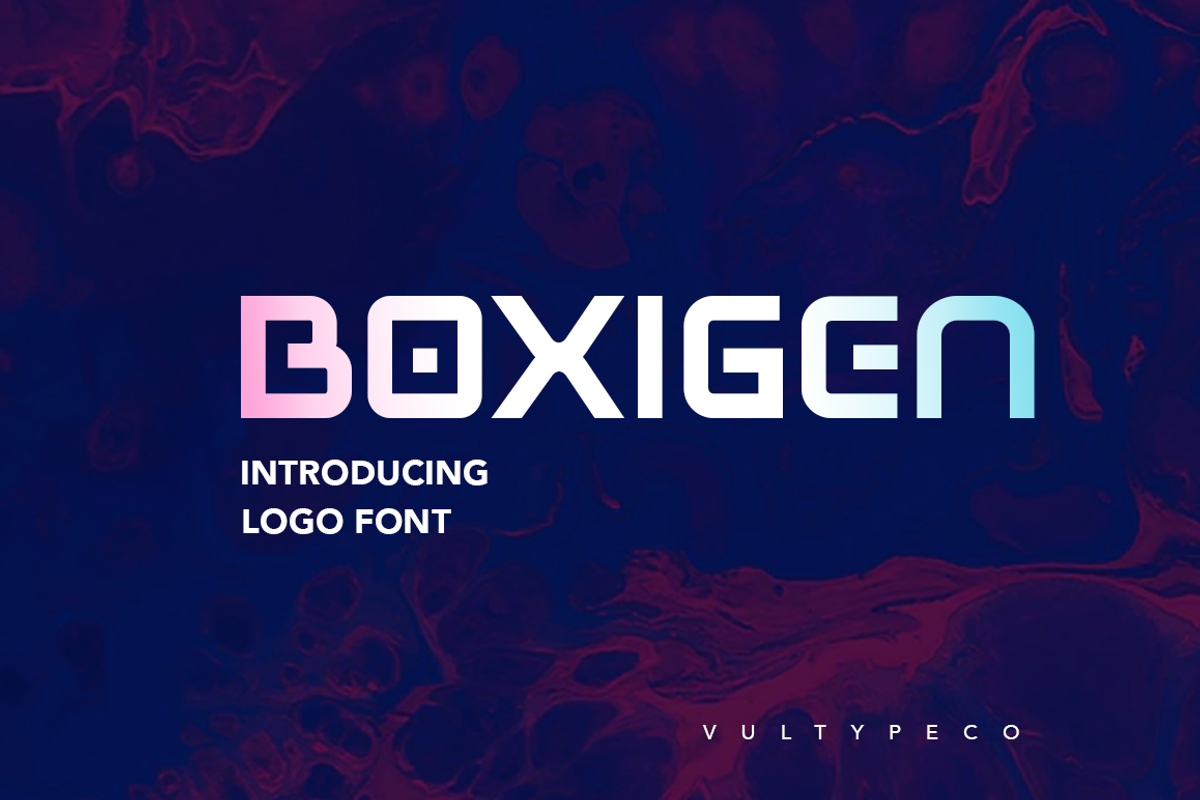 Boxigen - Futuristic Tech Font, a Sans Serif Font by Vultype Co. (Photo 1 of 9)