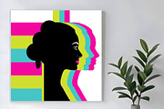 Women's Profile Pop Poster, a Person Illustration by Sharon Schwalbe (Thumbnail 1 of 5)