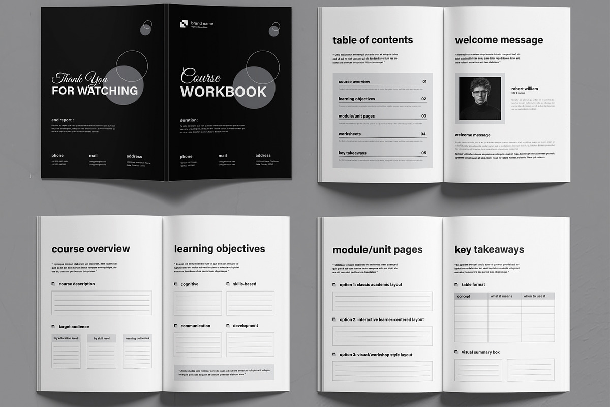Editable Course Workbook Template