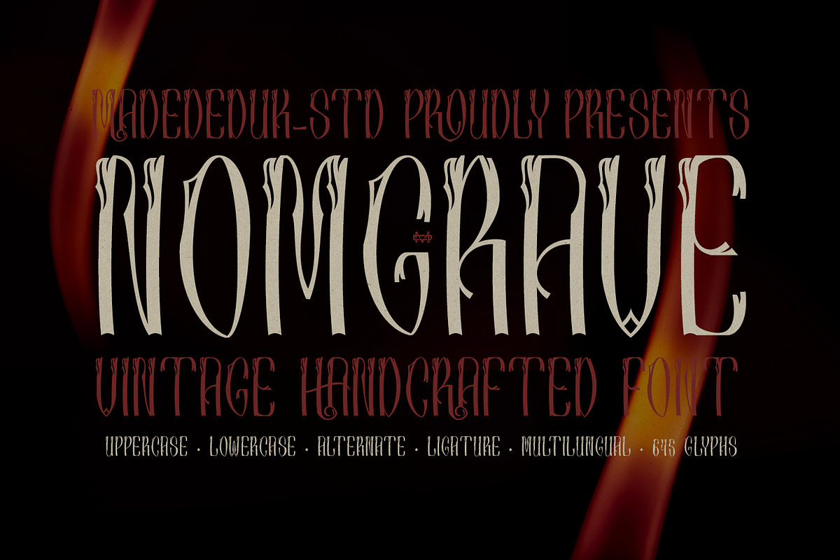 Nomgrave - Vintage Hancrafted Font, a Blackletter Font by madeDeduk (Photo 1 of 8)