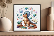 Dinosaur Back to School Sublimation, an Illustration by DreamCafeArt (Thumbnail 2 of 5)