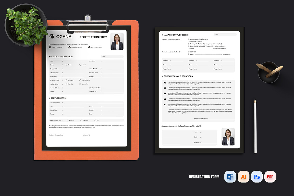Registration Form Two Page, a Stationery Template by iDoodle Studio (Photo 2 of 4)