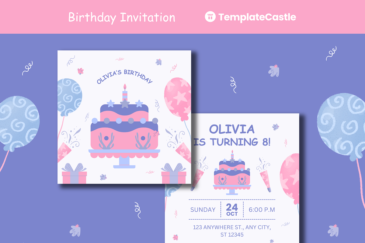 Birthday Celebration Canva Template, a Templates & Theme by TemplateCastleStore (Photo 1 of 7)