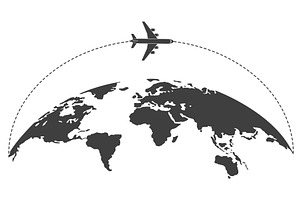 Silhouette of airplane flying on, a Transportation Illustration by Vectorbuum