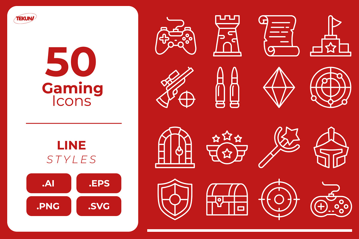 Gaming Icon Set, an Outline Icon by Tekuni (Photo 1 of 10)