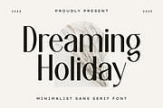 Dreaming Holiday - Minimalist Sans, a Sans Serif Font by Masyafi Studio (Thumbnail 1 of 7)