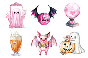 Pink Retro Halloween Clipart Bundle, an Illustration by Daily.Designs (Thumbnail 2 of 5)