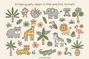 Jungle Safari Clipart and Patterns, a Pattern Graphic by Drafts n Doodles (Thumbnail 2 of 12)