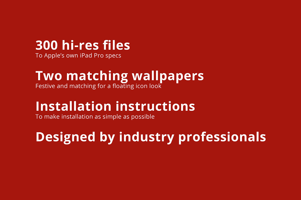300 Christmas Dark Red iOS 14 Icons, an Icon by A Good Design Studio (Photo 5 of 5)