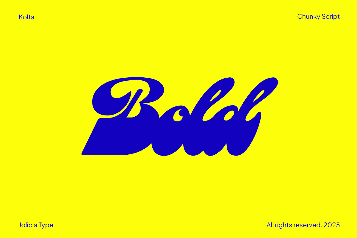 Kolta | Bold Chunky Script, a Script Font by Jolicia Type (Photo 2 of 13)