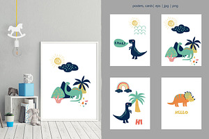 Funny Dino - Illustrations Patterns