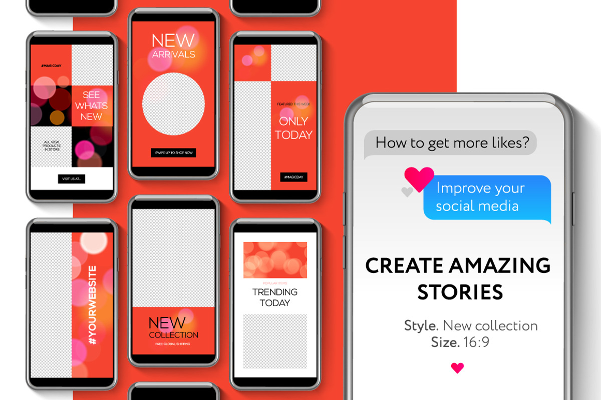 Editable Instagram Stories template, a Social Media Template by PREMIUMVECTOR (Photo 3 of 3)