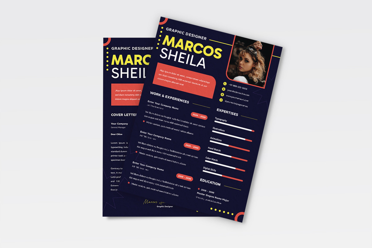 Dark Style Business Resume CV, a Resume Template by iDoodle Studio (Photo 4 of 4)