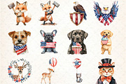 Watercolor Labor Day Animals Clipart, an Animal Illustration by DreamCafeArt (Thumbnail 5 of 5)
