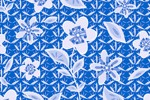 Blue Daisy Floral Seamless Repeat, a Pattern Graphic by Sharon Schwalbe