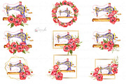 Floral Vintage Sewing Machines, an Object Illustration by CaraulanStore (Thumbnail 9 of 12)