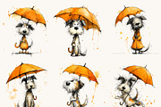 Dogs with Umbrellas Clipart Bundle, an Animal Illustration by Design Scotch (Thumbnail 9 of 10)