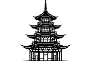 Pagoda Temple Silhouette, an Object Graphic by Designer_Momina (Thumbnail 3 of 20)