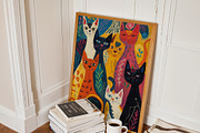 Henri Matisse Cat Wall Art Print, a Decorative Illustration by elfy creative (Thumbnail 2 of 7)