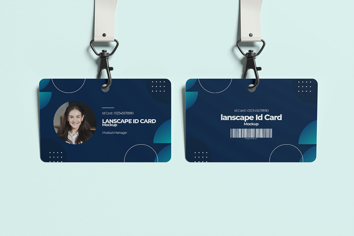 ID Card Landscape Mockup, an Advertising Mockup by xavier_studio (Photo 2 of 5)