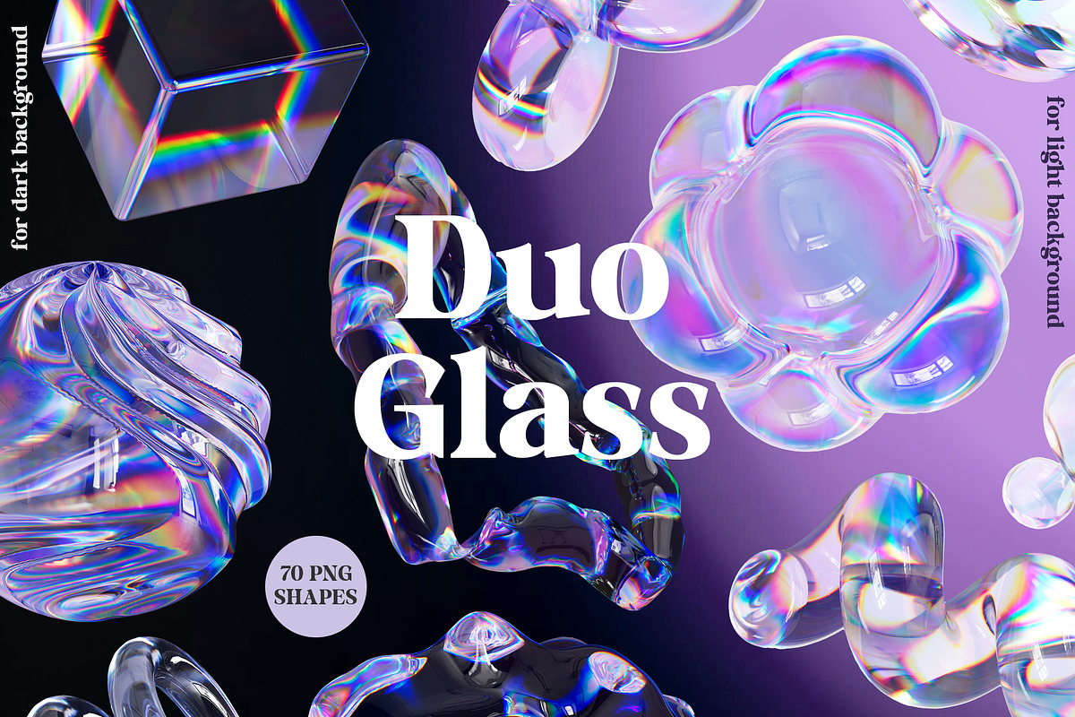 Colorful 3D Duo Glass Shapes Pack, a Graphic by LarysaZabrotskaya (Photo 1 of 14)